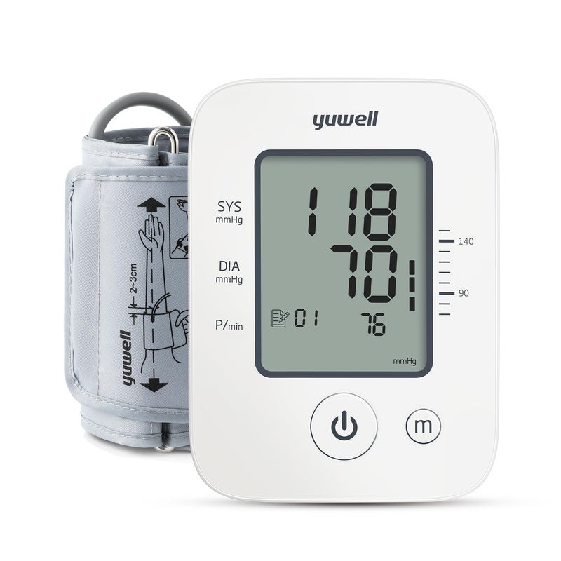yuwell Blood Pressure Monitor, Extra Large Upper Arm Cuff, Digital Blood Pressure Machines for Home Use, 3.8" Large Display, Dual Power Options with USB Cable (YE660D)